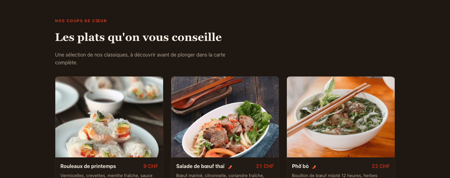 Menu with clear pricing and dish photography