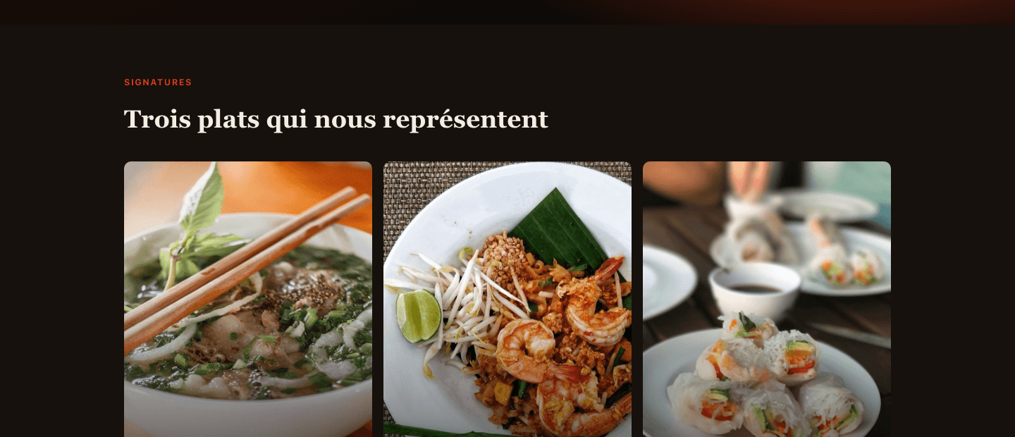 Signature dishes, front and center